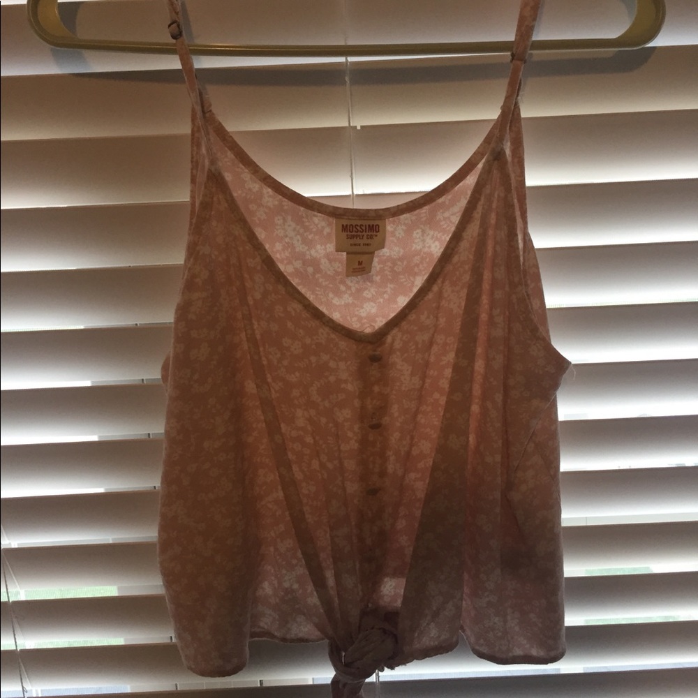 Pink cropped tank top